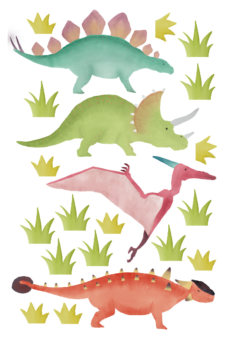 Watercolour Dinosaur Wallstickers