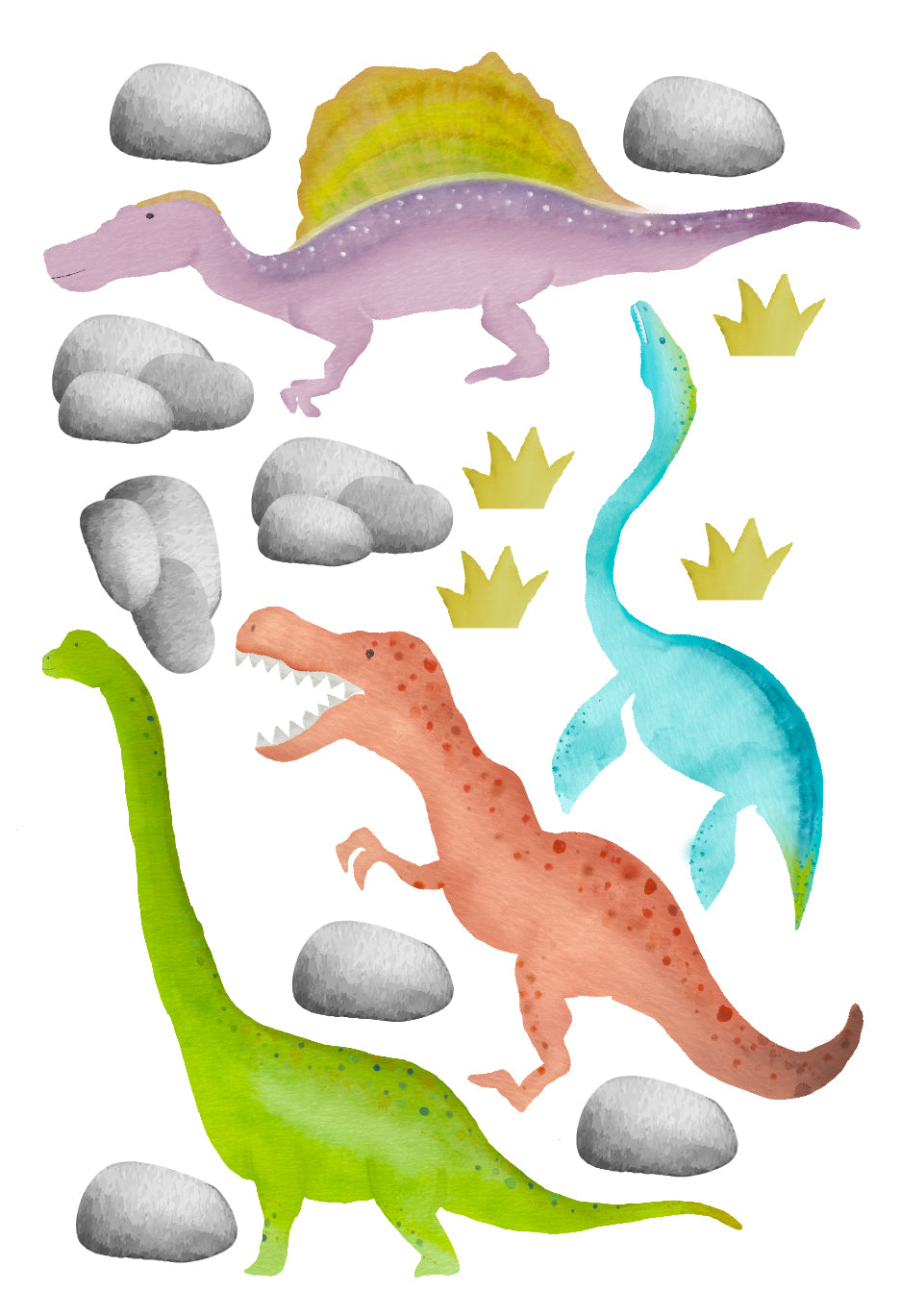 Watercolour Dinosaur Wallstickers